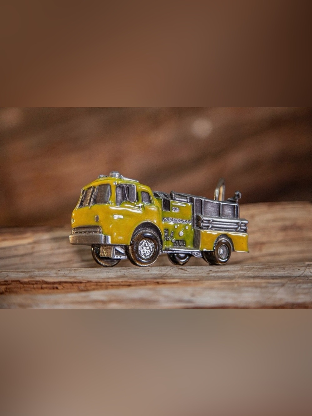 Vintage 1979 - Bergamot Brass Works
- ENAMELED YELLOW FIRE TRUCK -
BELT BUCKLE